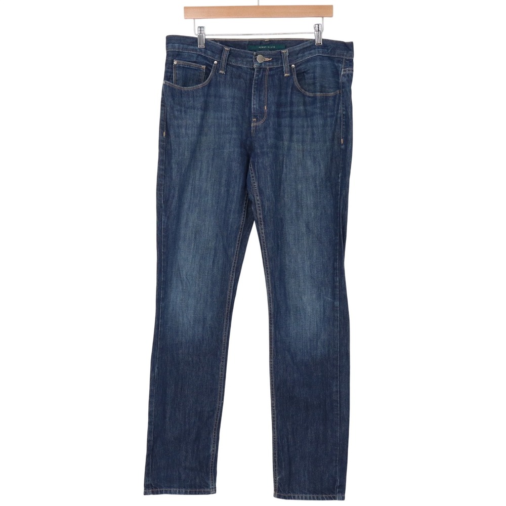 Perry Ellis Jeans Mens 34x34 Straight Leg Dark Wash Blue Denim Excellent